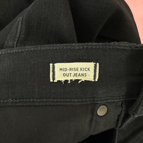 Madewell Mid Rise Kick Out Crop Jeans Black Flare Stretch Minimalist US 23 NWT - Picture 15 of 16